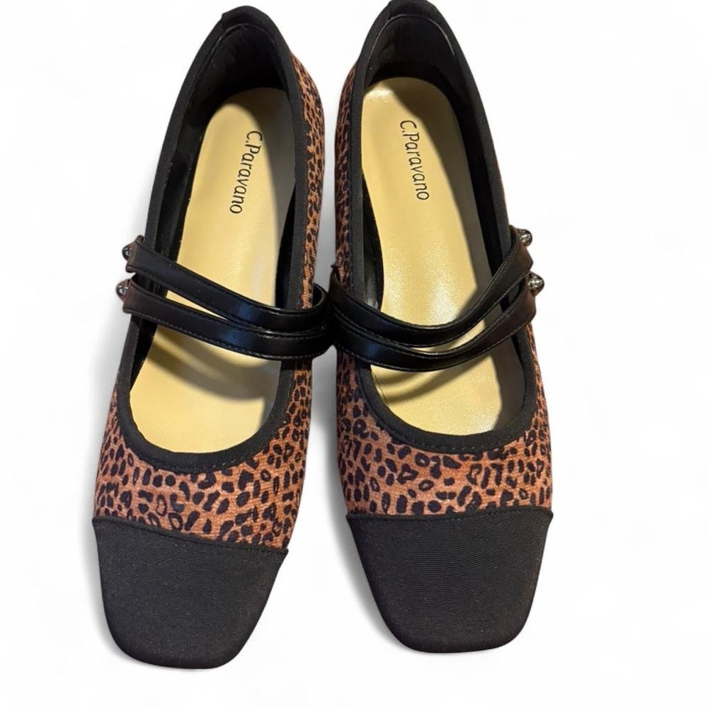 Cipriano Leopard‎ Print Flats with Black Accents